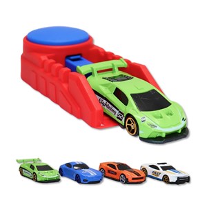 ست ماشین مسابقه ای فلزی با پرتابگر مجموعه 4 عددی مدل 2853_4 Alloy Car Catapult_اسباب بازی