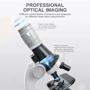 میکروسکوپ آموزشی با بزرگنمایی 100 تا 1200 برابر چراغدار مدل 1012A1_اسباب بازی
