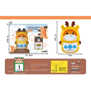 فلش کارت صوتی آموزشی با 112 کارت دو طرفه انگلیسی طرح گوزن مدل Smart Cartoon Card Reader 8804_اسباب بازی