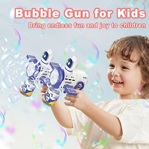 تفنگ اسباب بازی حباب ساز شارژی چراغ دار طرح سفینه فضایی مدل Bubble Gun 8109_اسباب بازی
