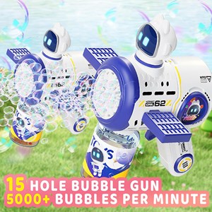 تفنگ اسباب بازی حباب ساز شارژی چراغ دار طرح سفینه فضایی مدل Bubble Gun 8109_اسباب بازی