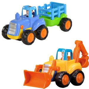 بسته دو عددی ماشین اسباب بازی تراکتور و بیل مکانیکی هولی تویز مدل Hola Toys 326_اسباب بازی