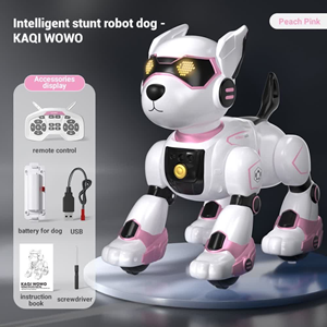 ربات سگ کنترلی رنگ سفید صورتی مدل 3010