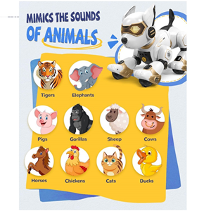 ربات سگ کنترلی رنگ سفید طلایی مدل 3010