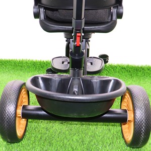 سه چرخه فلزی با سایه بان رنگ فیروزه ای