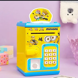 گاوصندوق اثر انگشتی رمز دار باتری خور طرح مینیون مدل 3002