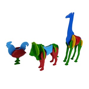 اسباب بازی ساز و باز حیوانات باغ وحش 41 قطعه جعبه ای فکر آذین