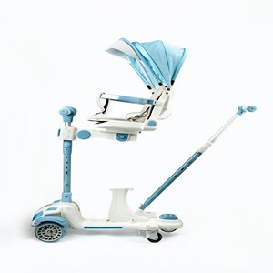 اسکوتر تعادلی کالسکه ای سه چرخ چراغدار و موزیکال مدل ms-113 رنگ آبی