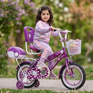 دوچرخه کودک سایز 12 طرح کیتی رنگ بنفش مدل اسمارت Smart