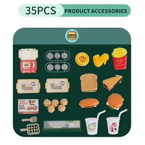 ست اسباب بازی موزیکال فروشگاه همبرگر همراه با دستگاه آبمیوه گیری 35 تکه مدل Mini Burger shop playhouse Toys A1463660Q-U
