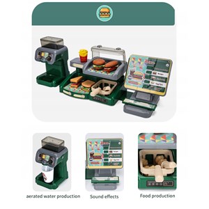 ست اسباب بازی موزیکال فروشگاه همبرگر همراه با دستگاه آبمیوه گیری 35 تکه مدل Mini Burger shop playhouse Toys A1463660Q-U