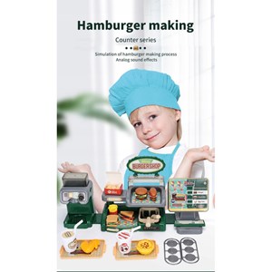 ست اسباب بازی موزیکال فروشگاه همبرگر همراه با دستگاه آبمیوه گیری 35 تکه مدل Mini Burger shop playhouse Toys A1463660Q-U