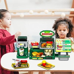 ست اسباب بازی موزیکال فروشگاه همبرگر همراه با دستگاه آبمیوه گیری 35 تکه مدل Mini Burger shop playhouse Toys A1463660Q-U