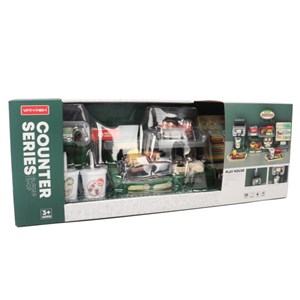 ست اسباب بازی موزیکال فروشگاه همبرگر همراه با دستگاه آبمیوه گیری 35 تکه مدل Mini Burger shop playhouse Toys A1463660Q-U