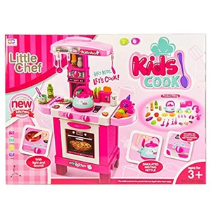 اسباب بازی ست آشپزخانه دخترانه صورتی 42 پارچه برند ژیونگ چنگ مدلKIDS COOK LITTLE CHEF XIONG CHENG 008939