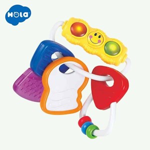 اسباب بازی جغجغه و دندانگیر چراغ دار دسته کلید هولی تویز Hola Light n’ Rattle Keys