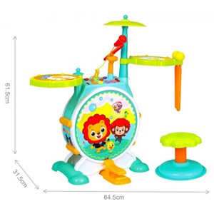 اسباب بازی موزیکال جاز و درام بزرگ هولی تویز مدل 3130 Hola Toys Dimple Electric Big Toy Drum Set for Kids