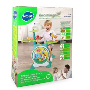 اسباب بازی موزیکال جاز و درام بزرگ هولی تویز مدل 3130 Hola Toys Dimple Electric Big Toy Drum Set for Kids