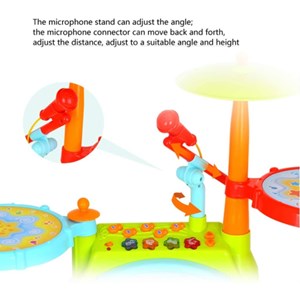اسباب بازی موزیکال ست جاز و درام هولی تویز مدل 666 Hola Toys Dimple Electric Toy Drum Set for Kids