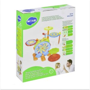 اسباب بازی موزیکال ست جاز و درام هولی تویز مدل 666 Hola Toys Dimple Electric Toy Drum Set for Kids