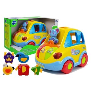 اسباب بازی موزیکال ماشین فیلی هولی تویز مدل 896 Hola Toys Learning Educational Toys Cartoon Car Funny Kid Bus Game Matching Game