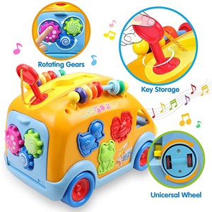 اسباب بازی موزیکال اتوبوس شادی هولی تویز مدل 988 Hola Toys Activity Shape Sorting Bus