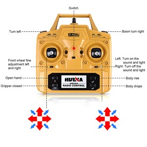 ماشین کنترلی شارژی کامیون حرفه ای هوینا مدل HUINA 1575 RC 1:14 Timber Grab Truck Dumpe_اسباب بازی