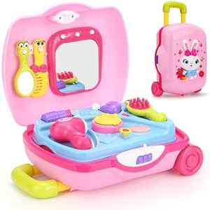 اسباب بازی موزیکال ست آرایشی چمدانی قابل حمل هولی تویز مدل 3109 Hola Toys Princess Suitcase