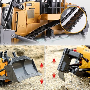  ماشین کنترلی شارژی بولدوزر حرفه ای هوینا مدل Huina Bulldozer 1569 1:16_اسباب بازی