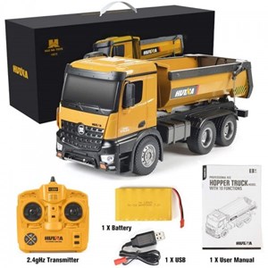 ماشین کنترلی شارژی کامیون راه سازی حرفه ای هوینا مدل Huina Dump Truck 1573 1:14_اسباب بازی