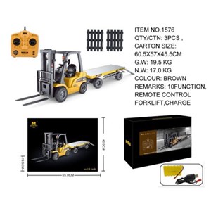  ماشین کنترلی شارژی لیفتراک سه کاره حرفه ای هوینا مدل Huina Trucks Rc 1576 1:10_اسباب بازی